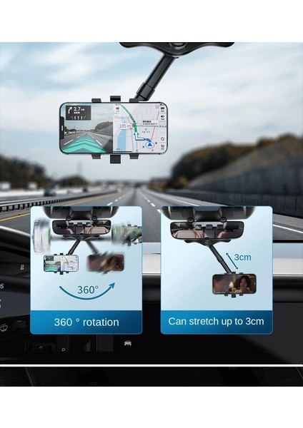Araç Dikiz Aynası Telefon Tutucu, Evrensel Oto Dikiz Aynası Montaj Telefon Standı iPhone Samsung Htc Gps Akıllı Telefon Tutucu