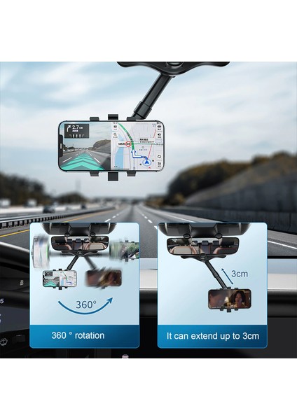 Araç Dikiz Aynası Telefon Tutucu, Evrensel Oto Dikiz Aynası Montaj Telefon Standı iPhone Samsung Htc Gps Akıllı Telefon Tutucu