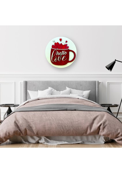 Ahşap Mdf Dekoratif Coffe Hello Love Duvar - Masa Süsü