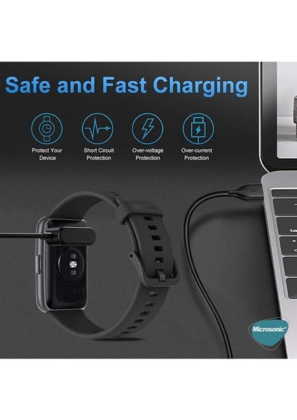 Huawei Band 6/6 Pro Uyumlu Yüksek Kalite Şarj Kablosu (Siyah) indirimleri
