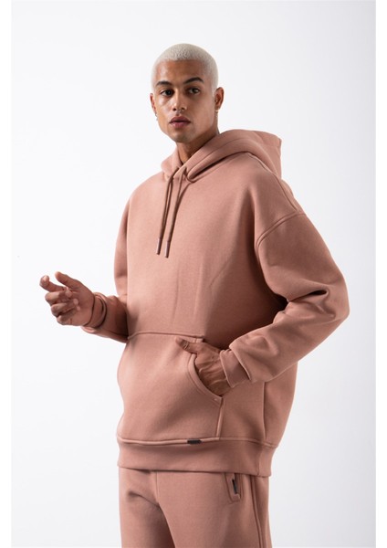 Oversize Cepli Kapüşonlu Sweatshirt Copper