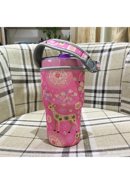 2 Adet Tumbler Taşıyıcı Tutucu Içecekler Açık Hava Bisiklet Seyahat Yürüyüşü Pembe Tarlası (Yurt Dışından)
