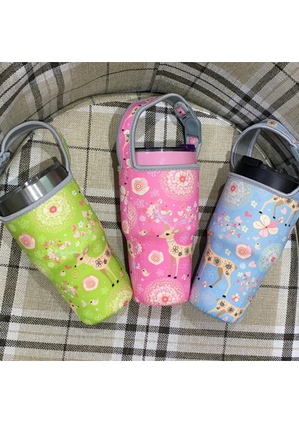 2 Parça Tumbler Taşıyıcı Tutucu Çanta Içecekler Kamp Yeşil Yeşil ve Gökyüzü Için Kovan Tutucu (Yurt Dışından)