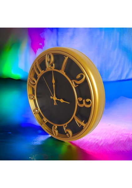 Altın Varaklı Otel Salon Ofis Duvar Saati Camlı 40 cm D2 fiyatları