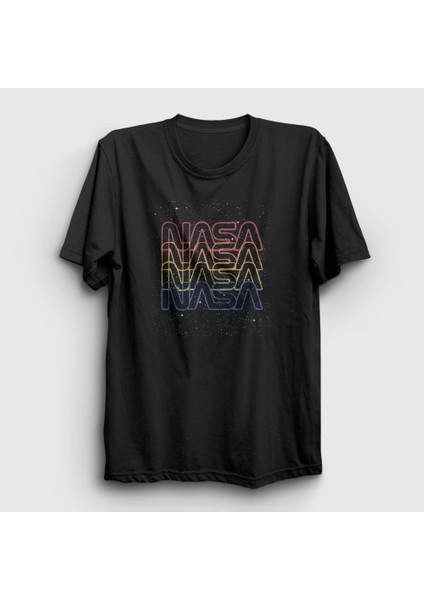 Unisex Siyah Colors Nasa Space Uzay T-Shirt
