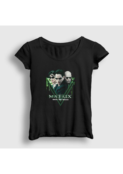 Kadın Siyah Enter Film The Matrix T-Shirt
