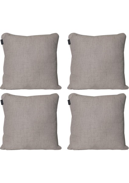 4'lü Özel Tasarım Fitilli Kırlent Kılıfı Bej