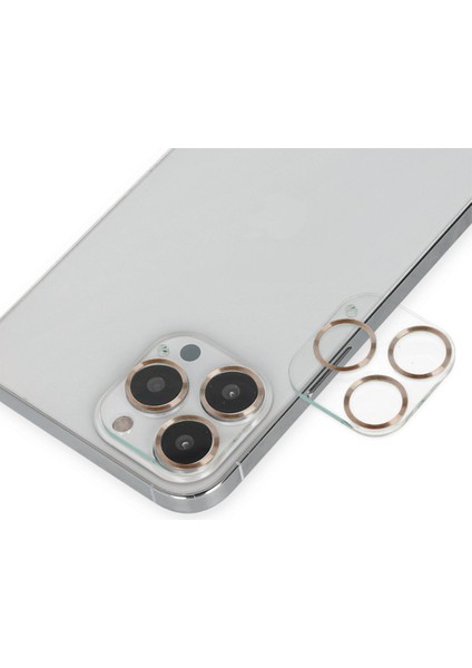 iPhone 14 Pro Max Band Metal Kamera Lens - Gold