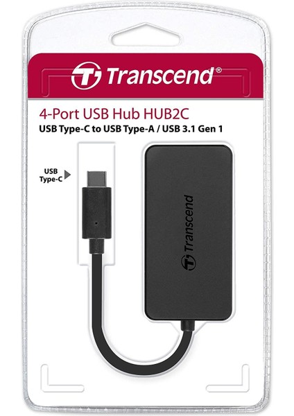 4-Port Hub, USB 3.1 Gen 1, Type C Çoğaltıcı