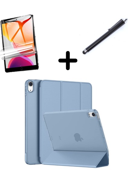 Apple iPad 10. Nesil 2022 10.9 Kılıf Set Pu Deri Smart Tablet Kilifi Ekran Koruyucu + Kalem