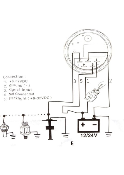 2 "52 mm Yakıt Göstergesi LED Işık Ekranı 9-32V 1 (Yurt Dışından)