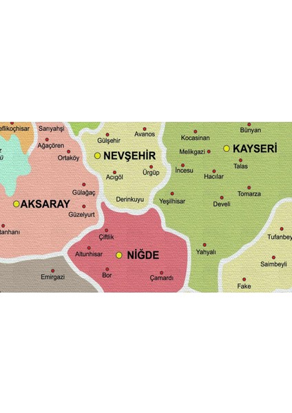 Türkiye Haritası Kanvas Tablo Il ve Ilçeli Ayrıntılı Eğitici-Öğretici Komşulu Dekoratif Tablo 3017 modelleri