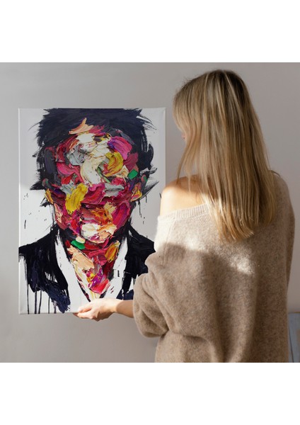 Soyut Yüz Kanvas Tablo, Renkli Yüz Kanvas Sanat Tablo fırsatları
