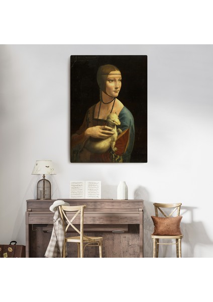 Ermine Leonardo Da Vinci'nın Kakımlı Kadın Eseri Kanvas Tablo / The Lady With Bangs modelleri