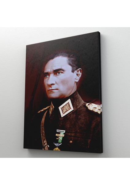Atatürk Portre Tablosu Mustafa Kemal Atatürk Dikdörtgen Dekoratif Kanvas Tablo