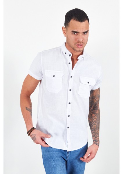 Beyaz Kısa Kol Erkek Gömlek | MJ22S111153 fiyatları