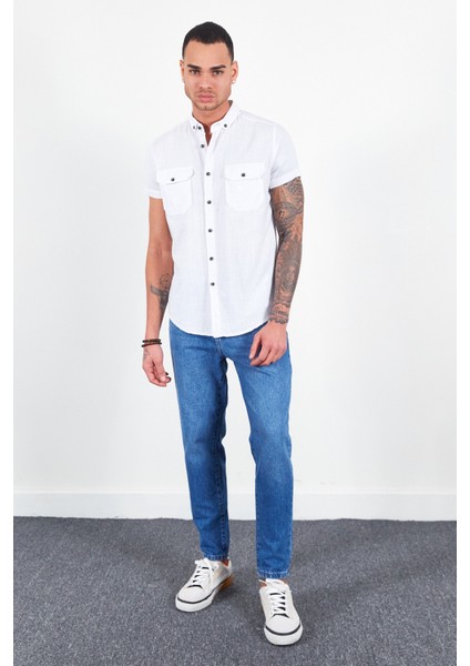Beyaz Kısa Kol Erkek Gömlek | MJ22S111153 fırsatları