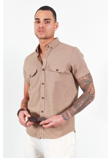 Toprak Kısa Kol Erkek Gömlek | MJ22S111153 fırsatları