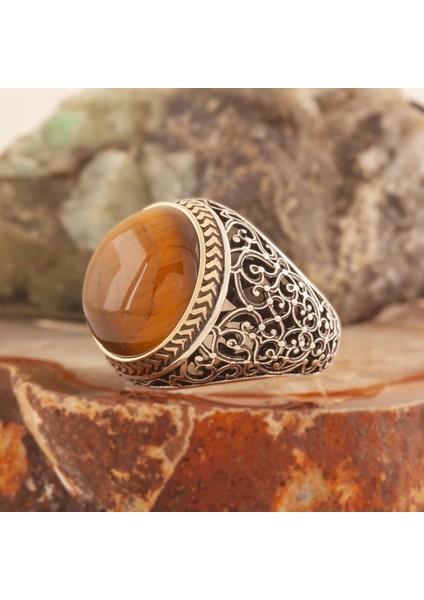 Kaplangözü Taşlı Sarmaşık Model Gümüş Yüzük 18