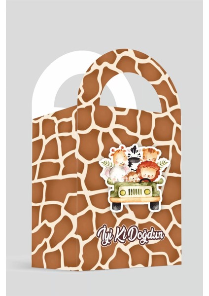 Safari Pastel Temalı Çanta 18 x 10 cm 8'li Paket