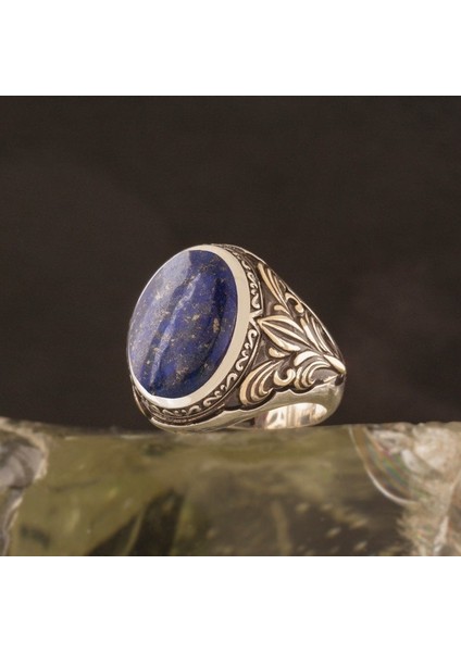 Lapis Lazuli Taşlı Gümüş Erkek Yüzük 26