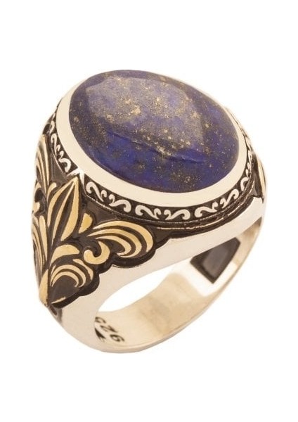 Lapis Lazuli Taşlı Gümüş Erkek Yüzük 26 fırsatları