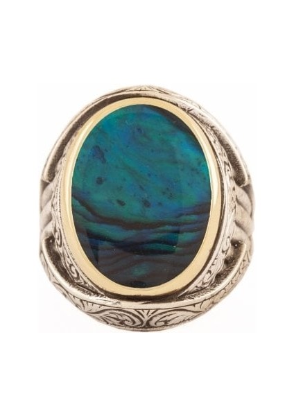 Okyanus Sedefi Taşlı Oval Model Gümüş Yüzük 20 fiyatları