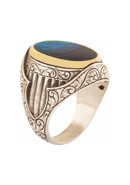 Okyanus Sedefi Taşlı Oval Model Gümüş Yüzük 20 fırsatları