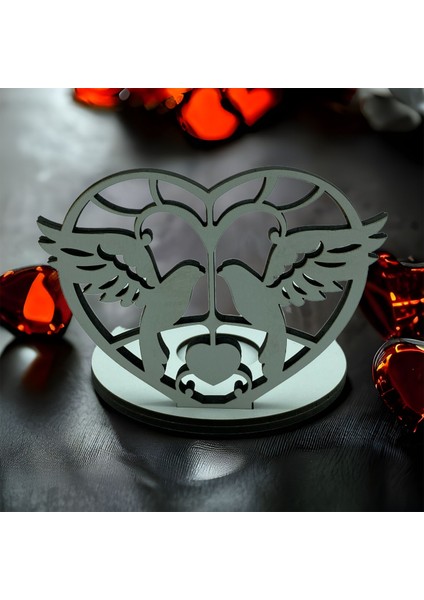 Ahşap Mdf Sevgililer Günü Tealight Aydınlatma