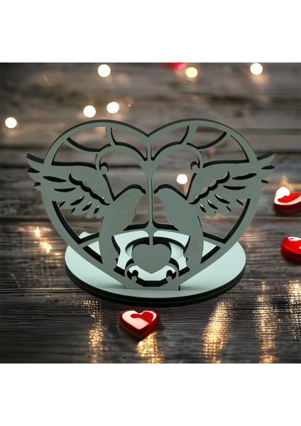 Ahşap Mdf Sevgililer Günü Tealight Aydınlatma
