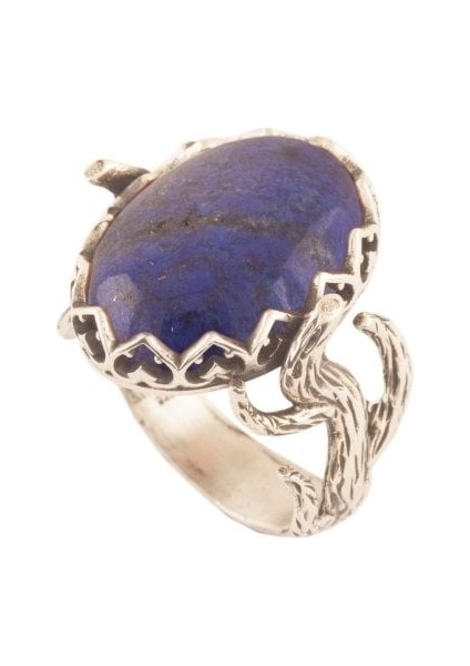 Ağaç Model Lapis Lazuli Taşlı El Işi Gümüş Yüzük 18 fırsatları