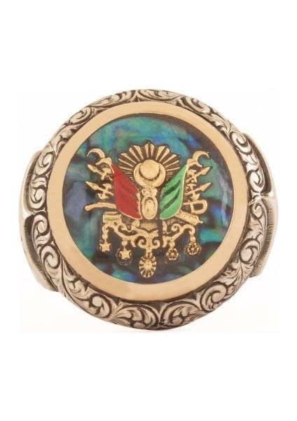 Devlet Arması Desenli Mineli Alemdar Model Gümüş Yüzük 21 fiyatları