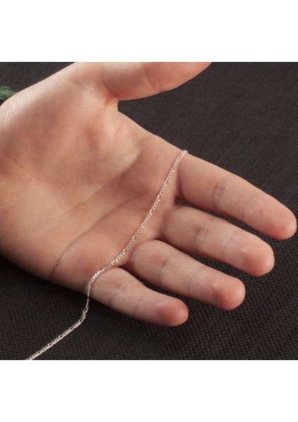 Figaro Model Gümüş Zincir 40 Mikron Kalınlık 50 - Rose Rengi modelleri