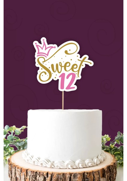 Sweet 12 Pembe-Gold Pasta Süsü Kalın Kağıt