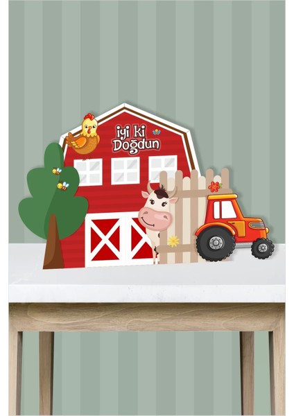 Çiftlik Parçalı Ayaklı Pano 3 Boyutlu Masaüstü Kalın Kağıt