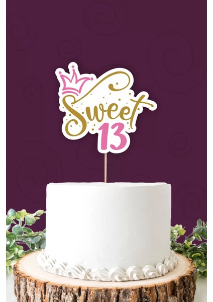 Sweet 13 Pembe-Gold Pasta Süsü Kalın Kağıt