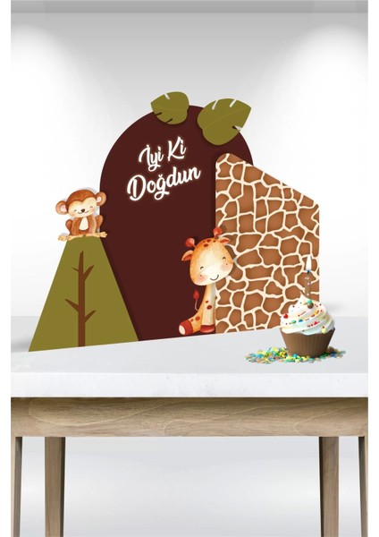 Safari Pastel Parçalı Ayaklı Pano 3 Boyutlu Masaüstü Kalın Kağıt