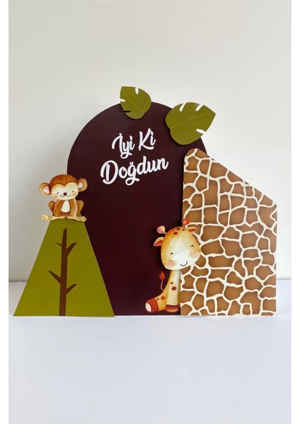 Safari Pastel Parçalı Ayaklı Pano 3 Boyutlu Masaüstü Kalın Kağıt fiyatları