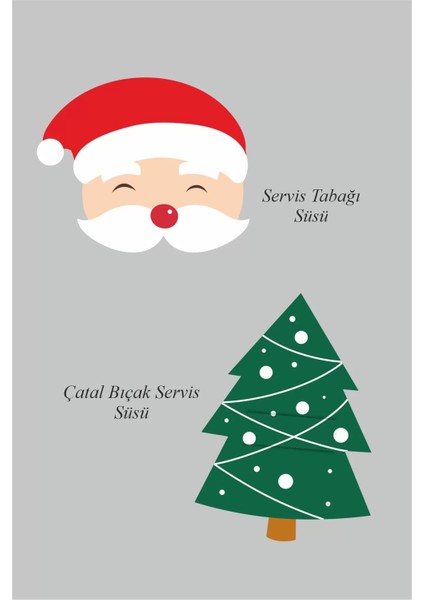 Yılbaşı Christmas Servis Süsleri 6 Kişilik fiyatları