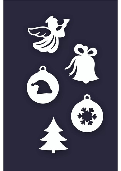 Yılbaşı Christmas Ağaç Dekoru Beyaz 20'li Çift Yön Kalın Kağıt modelleri