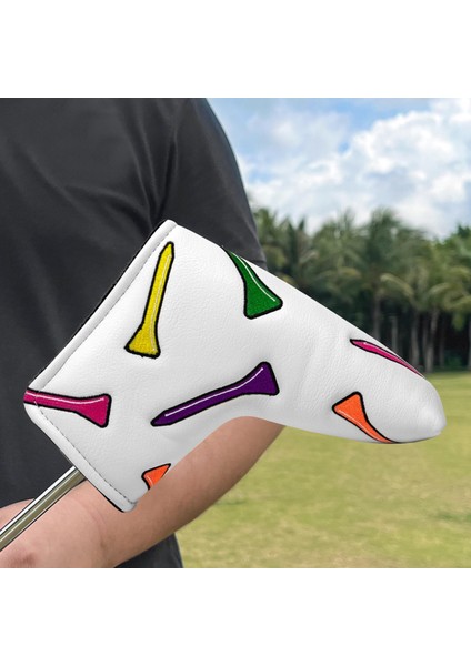 Pu Deri Golf Mallet Putter Head Kapağı Golfçüler Için Su Geçirmez Kollu Kovan (Yurt Dışından)