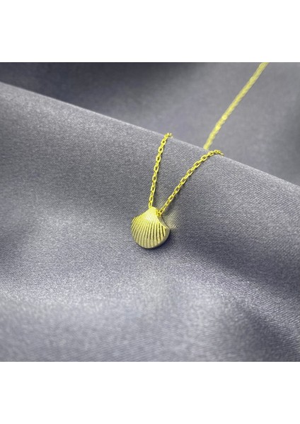 Gold Kaplama Tasarım Istiridye Gümüş Kolye fiyatları