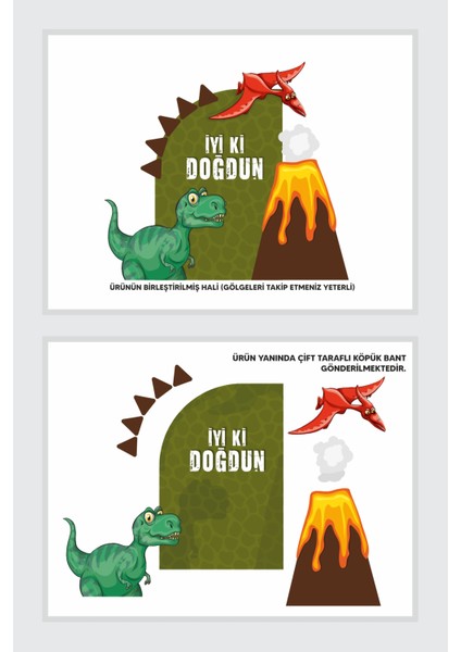 Dinazor Ayaklı Pano 3 Boyutlu Masaüstü Kalın Kağıt