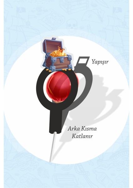 Korsan Temalı Lolipop Sargısı 10'lu