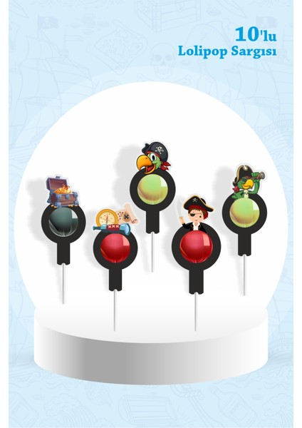 Korsan Temalı Lolipop Sargısı 10'lu fiyatları