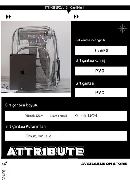 Şeffaf Büyük Kapasiteli Öğrenci Okul Çantası (Yurt Dışından) fiyatları
