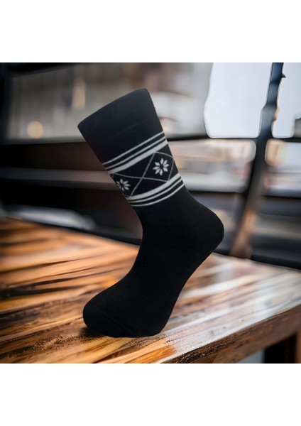 (Art Nm 17252-6) 3 Çift Dikişsiz Unisex Tamamı Havlu Sofy Yün Kışlık Çorap