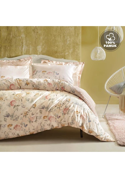 Bedding Farida Çift Kişilik Ranforce Nevresim Seti - Somon