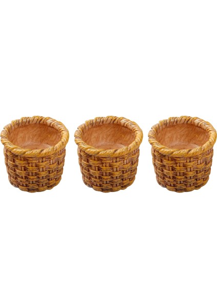 3pcs Dollhouse Rattan Sepet 1/12 Mini Accs Sevimli Çerçeve (Yurt Dışından)