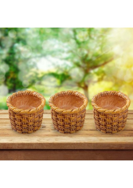 3pcs Dollhouse Rattan Sepet 1/12 Mini Accs Sevimli Çerçeve (Yurt Dışından) fiyatları